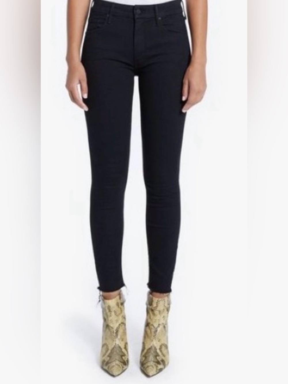 MOTHER Looker Black Ankle Fray - Size 26